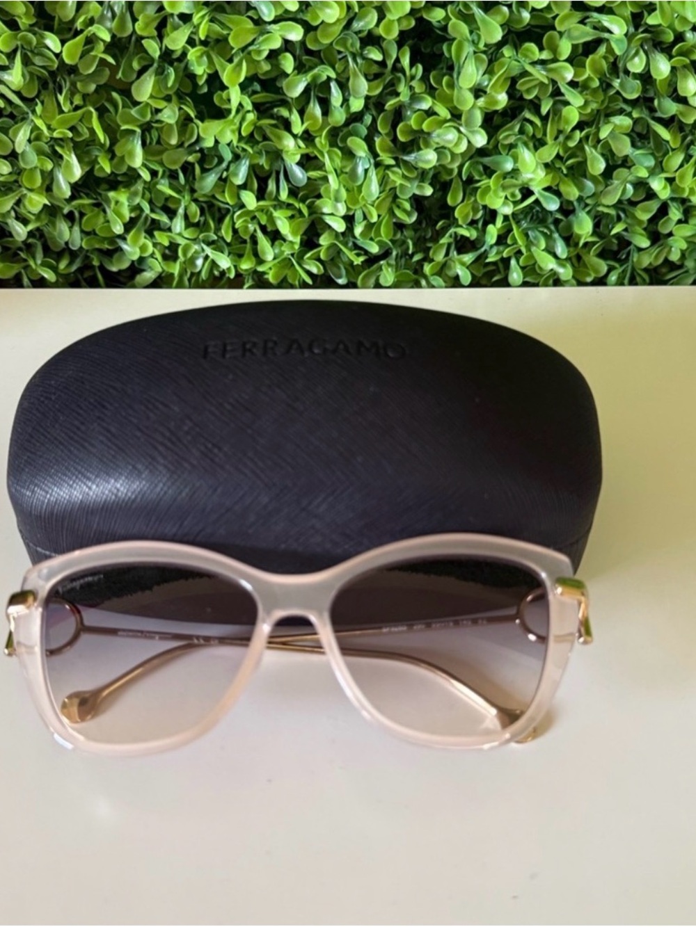 Salvatore Ferragamo Women's Beige Cat Eye Sunglasses - Picture 2 of 7